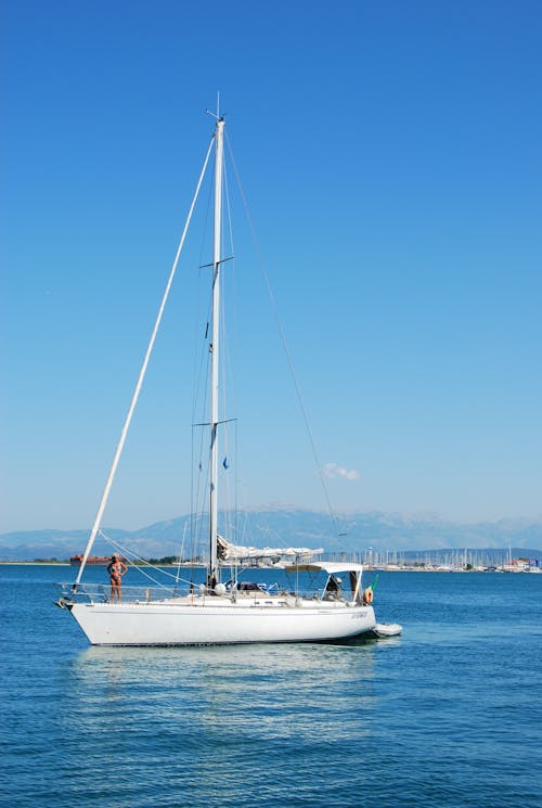 White Sail Boat on the Sea