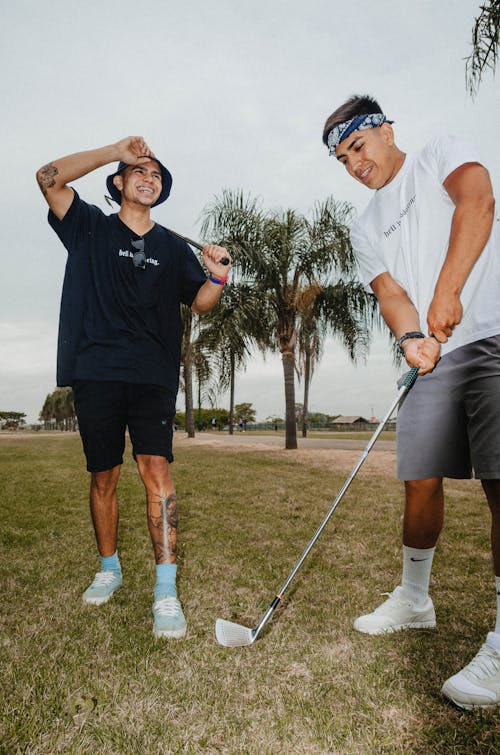 Free Two Men Playing Golf  Stock Photo
