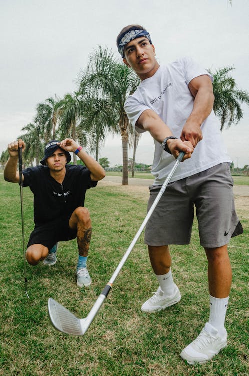Free Men Playing Golf Stock Photo