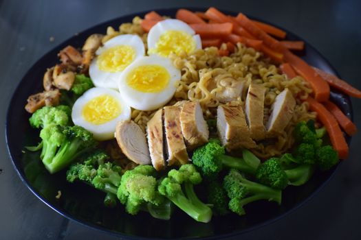 Noodles And Vegetables Excluding Carrots Broccoli Ham Or Pork