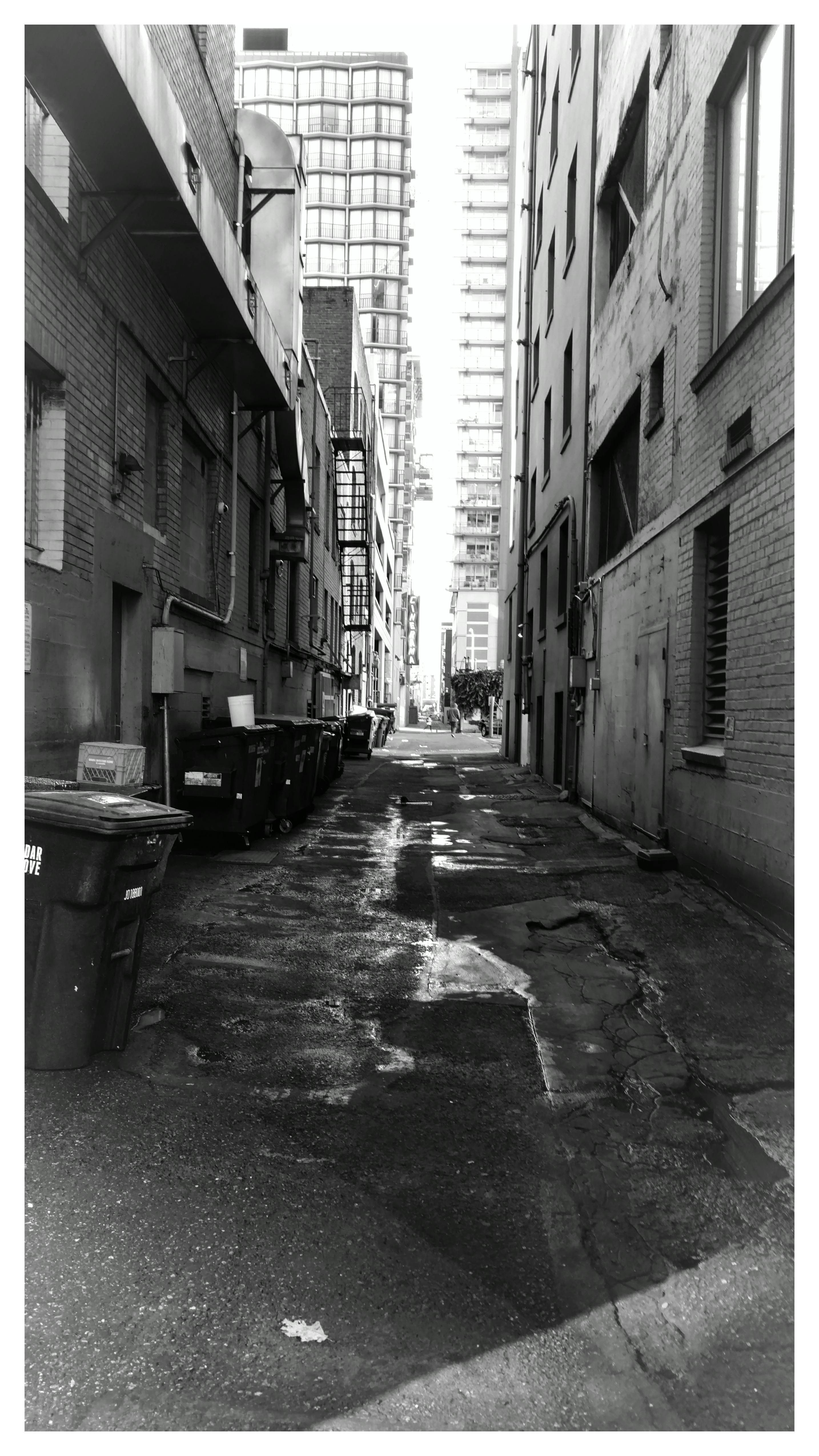 Free stock photo of alley, black and white, seattle