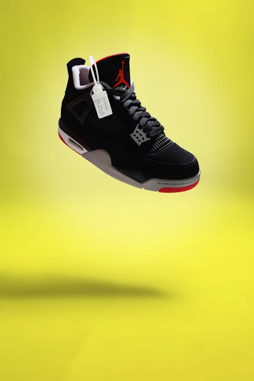 Free Black and White Nike Air Jordan 1 Shoe Stock Photo