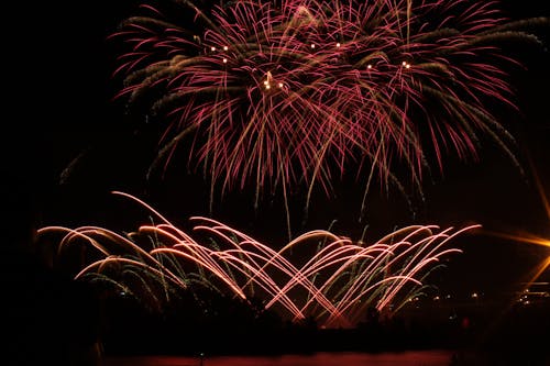 Free Red and Yellow Fireworks Display during Nighttime Stock Photo