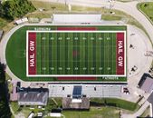 Green and White Football Field