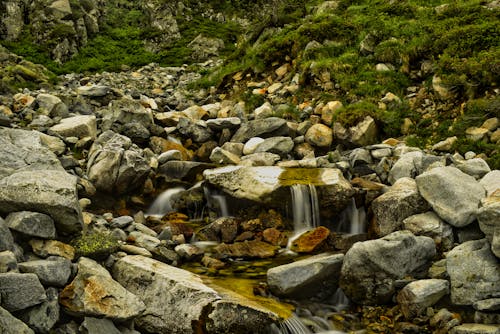 Gray and Brown Rocks on the River