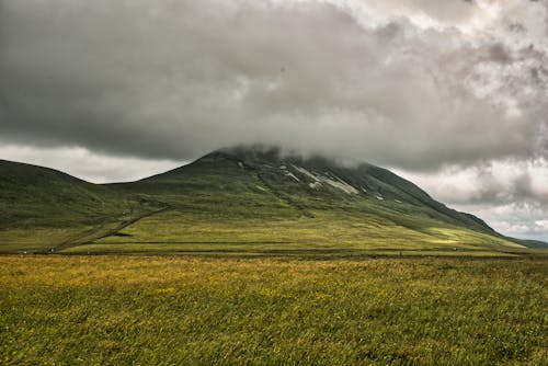 arazi, bulutlu gökyüzü, çimenlik içeren Ücretsiz stok fotoğraf