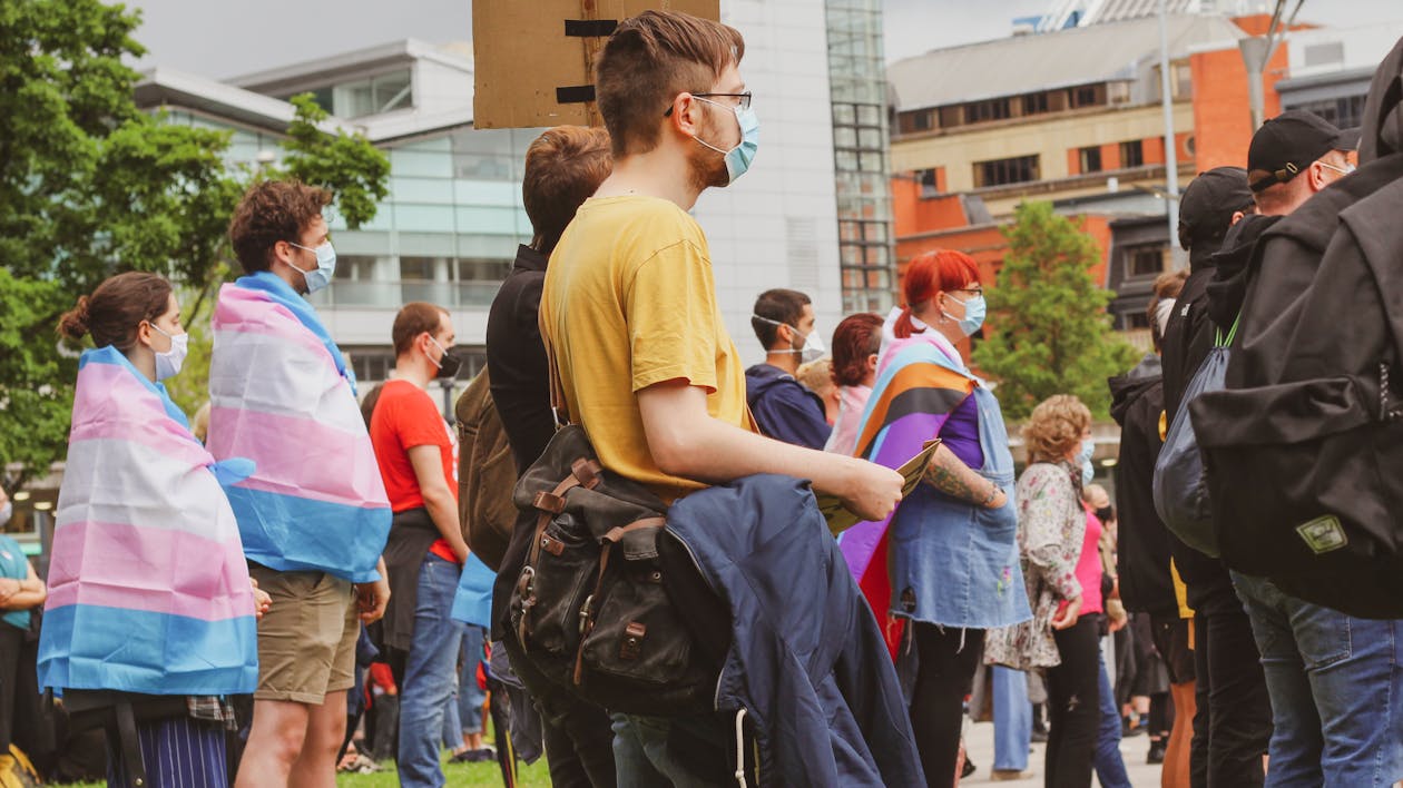 Group of People Wearing Face Mask Standing on the Street