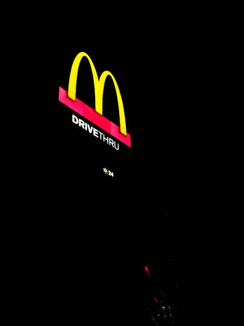 Free stock photo of dark background, mcdonalds, night photography