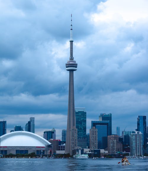 CN Tower Under White Clouds