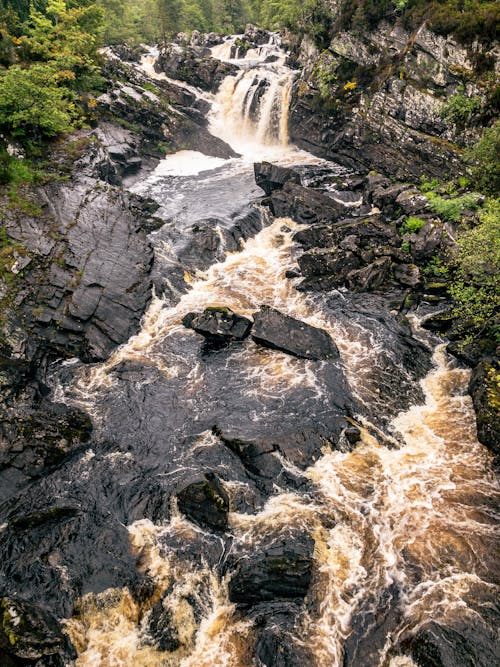 Waterfalls in the Middle of Rocky Mountains