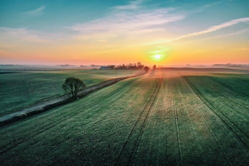 Free stock photo of aerial image, drone, early sunrise