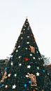 Christmas Tree With White String Lights