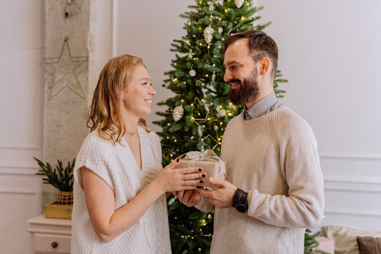 Man Giving A Gift To A Woman