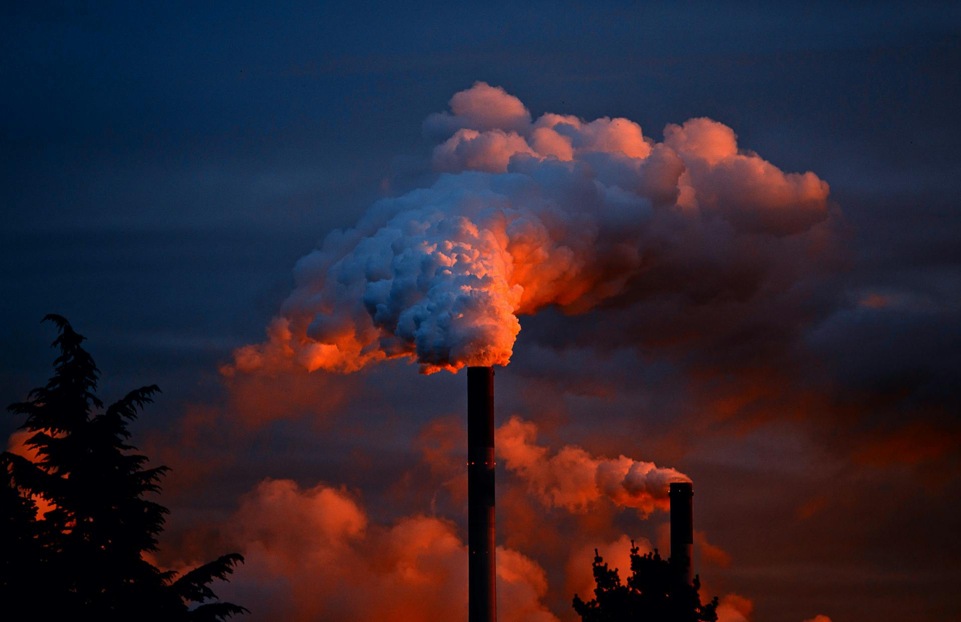 Smoke Coming Out of Factory Pipes