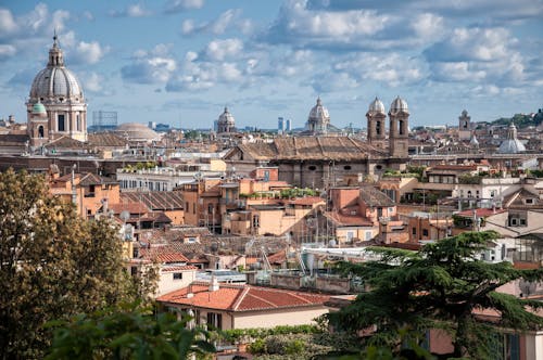 Free Picturesque view of old catholic city Stock Photo