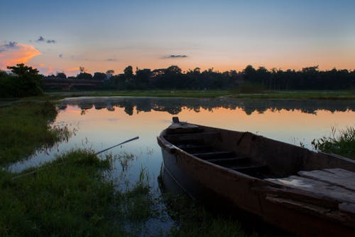 Free stock photo of boat, evening sky, landscape