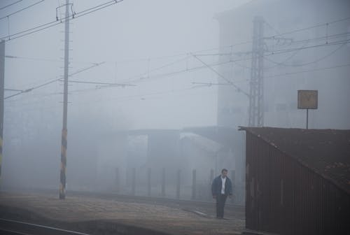 Free stock photo of fog, misty, railway station