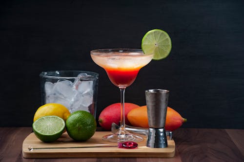 Free Cocktail Drink on a Cocktail Glass Stock Photo