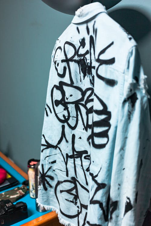 Free A Spray Painted Denim Jacket Stock Photo