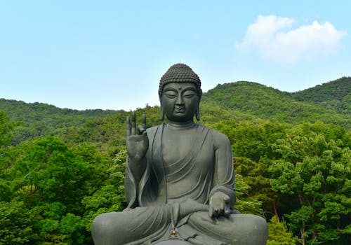 A Giant Buddha Statue in Gakwonsa Temple in South Korea