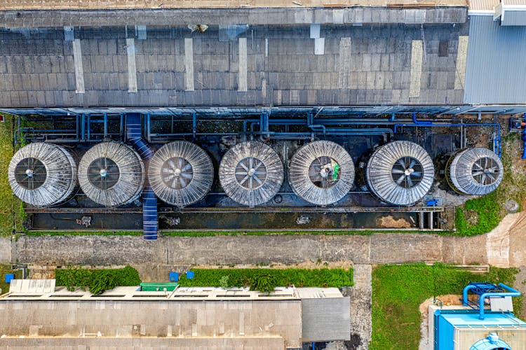 Industrial Wastewater Storage Tanks In Countryside