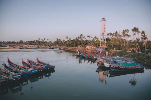 Free stock photo of boat, fisher boat, lighthouse