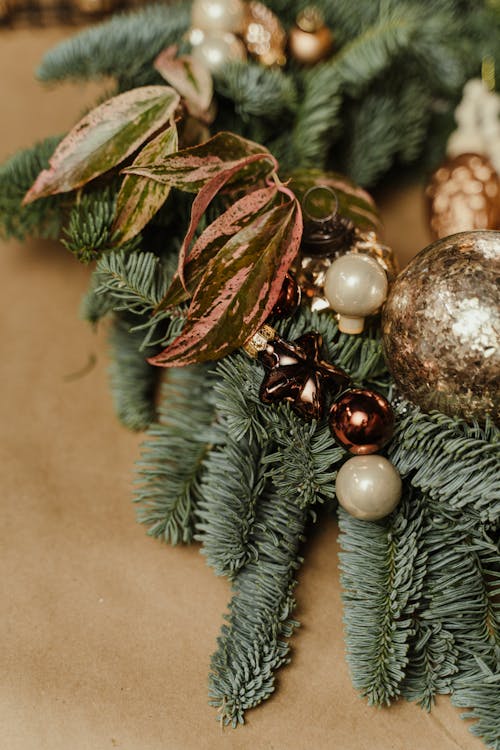 Close-up Shot of Beautiful Christmas Wreath