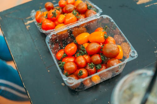 Cherry Tomatoes in a Plastic Container