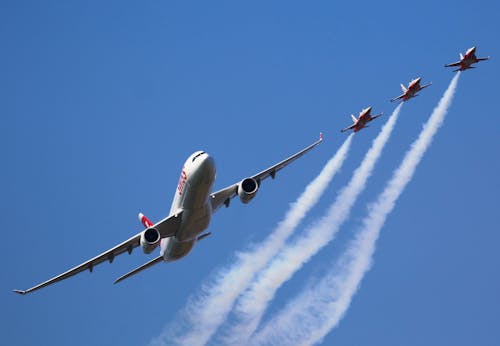 Gratis Immagine gratuita di aerei da caccia, aeroplano, cielo azzurro Foto a disposizione