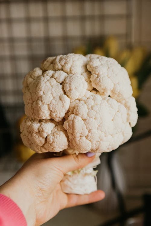 Manojo De Coliflor En La Mano