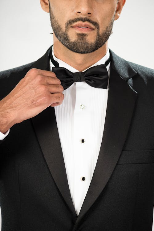 Man Wearing Tuxedo in Grayscale Photography · Free Stock Photo