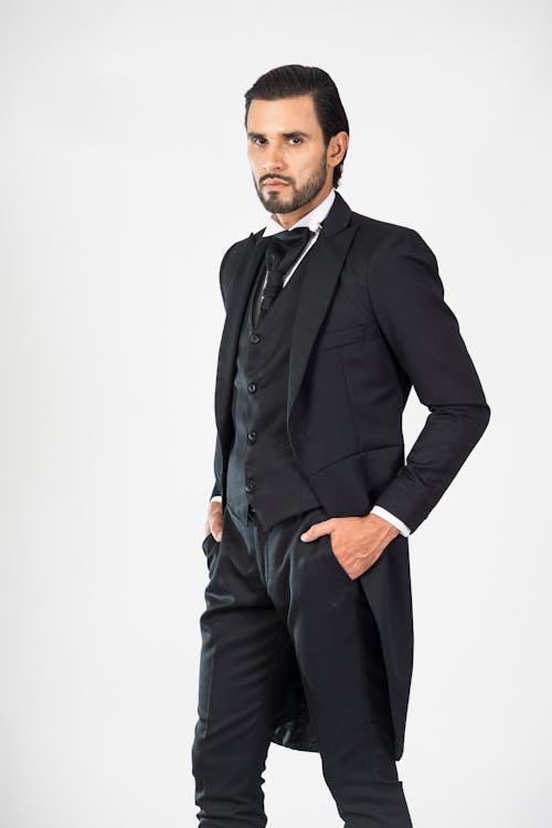 A Man in Black Suit and Pants
