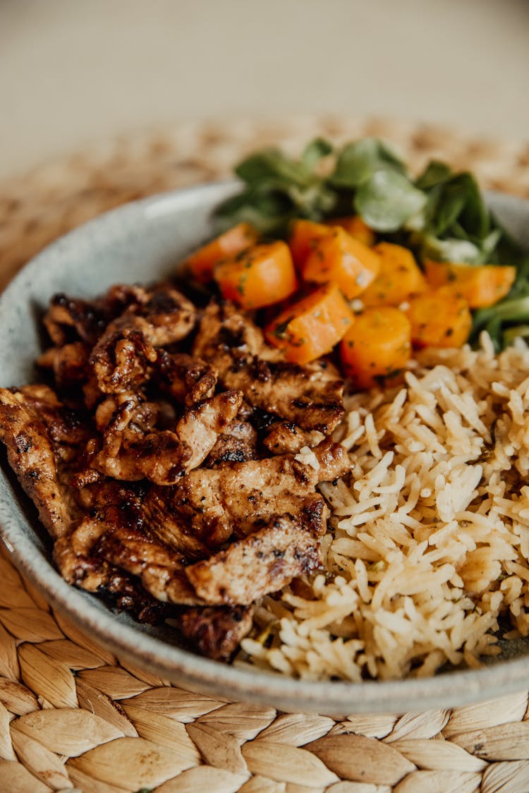 Dinner Dish With Rice, Chicken And Vegetables