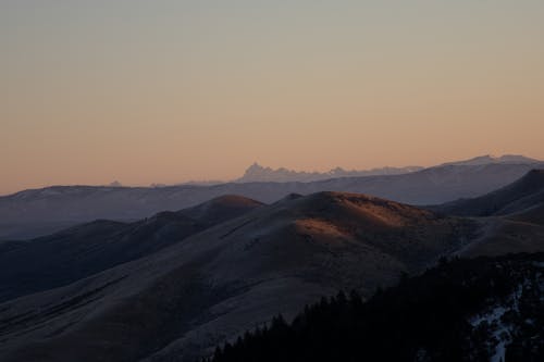 A View of the Mountains During Sunrise 
