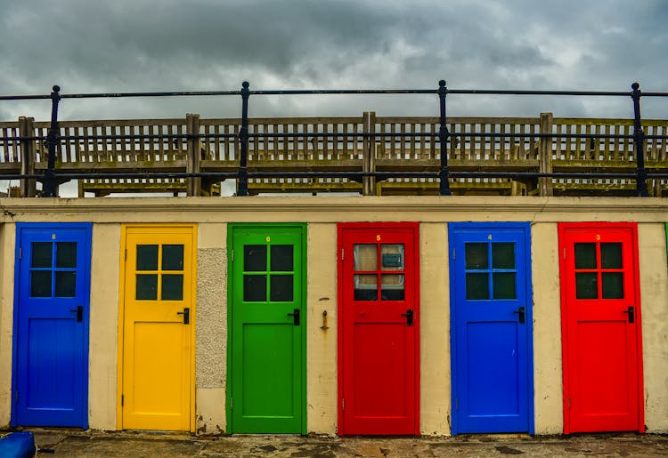 Row Of Colorful Entrance Doors