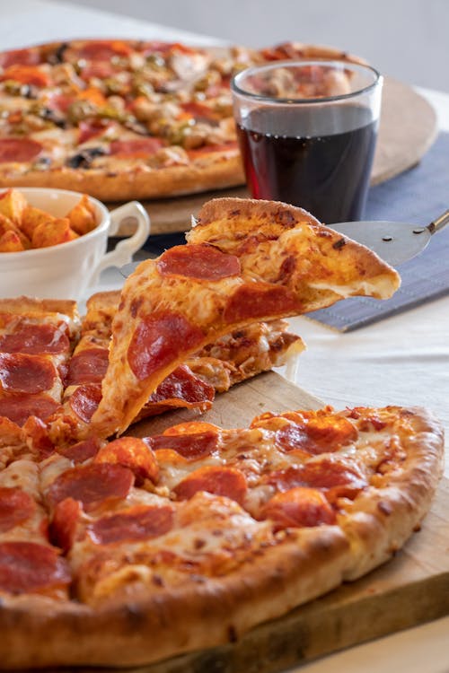 Close-up of Pepperoni Pizza 