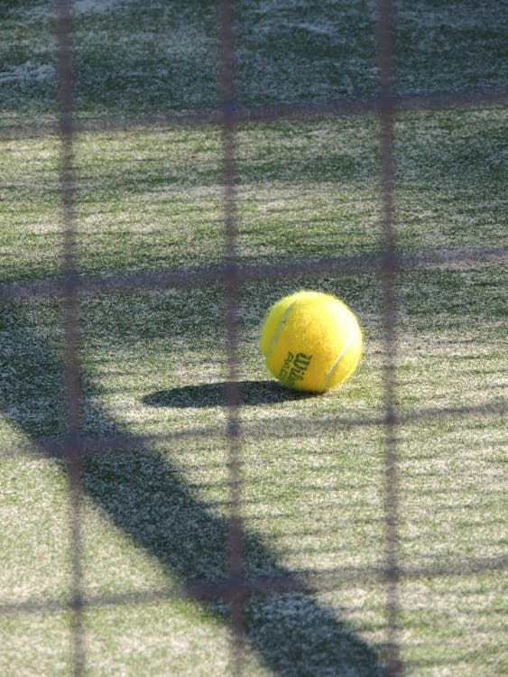 Palla Da Tennis In Erba Verde Durante Il Giorno