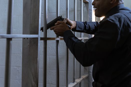 A Man Pointing a Gun