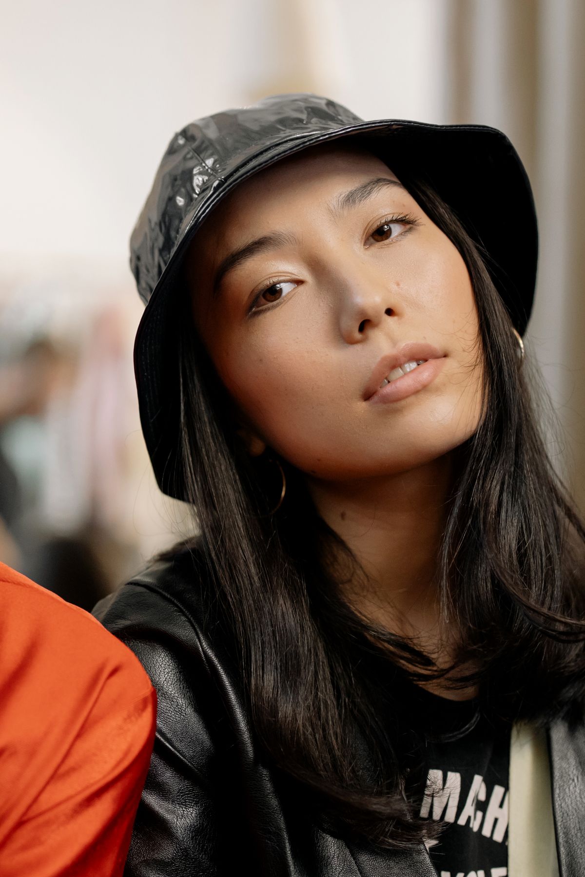 Stylish editorial portrait of a young woman