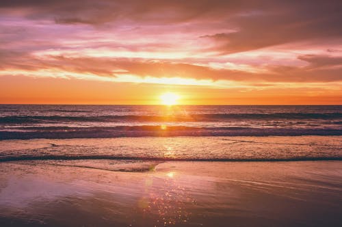 бесплатная Бесплатное стоковое фото с волны, восход, горизонт Стоковое фото