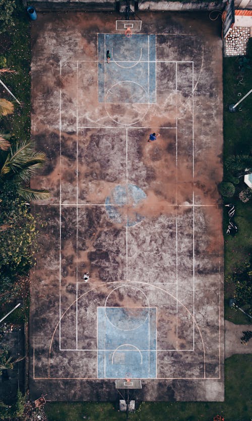 Fotos de stock gratuitas de foto con dron, fotografía aérea, pista de baloncesto