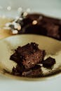 Chocolate Cake on White Ceramic Plate