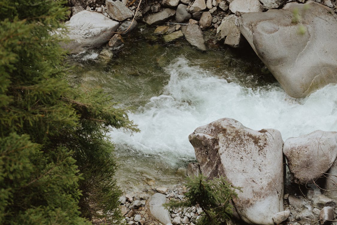 Photo of Rocks on a Flowing Stream · Free Stock Photo