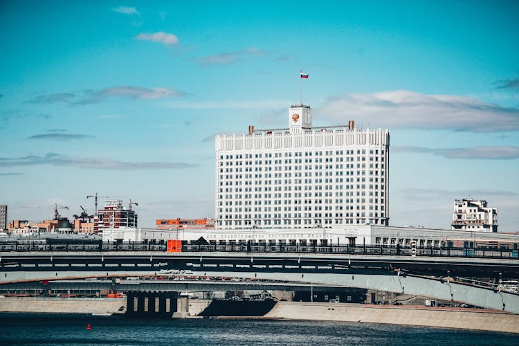 House Of The Government In Russia Under Blue Sky