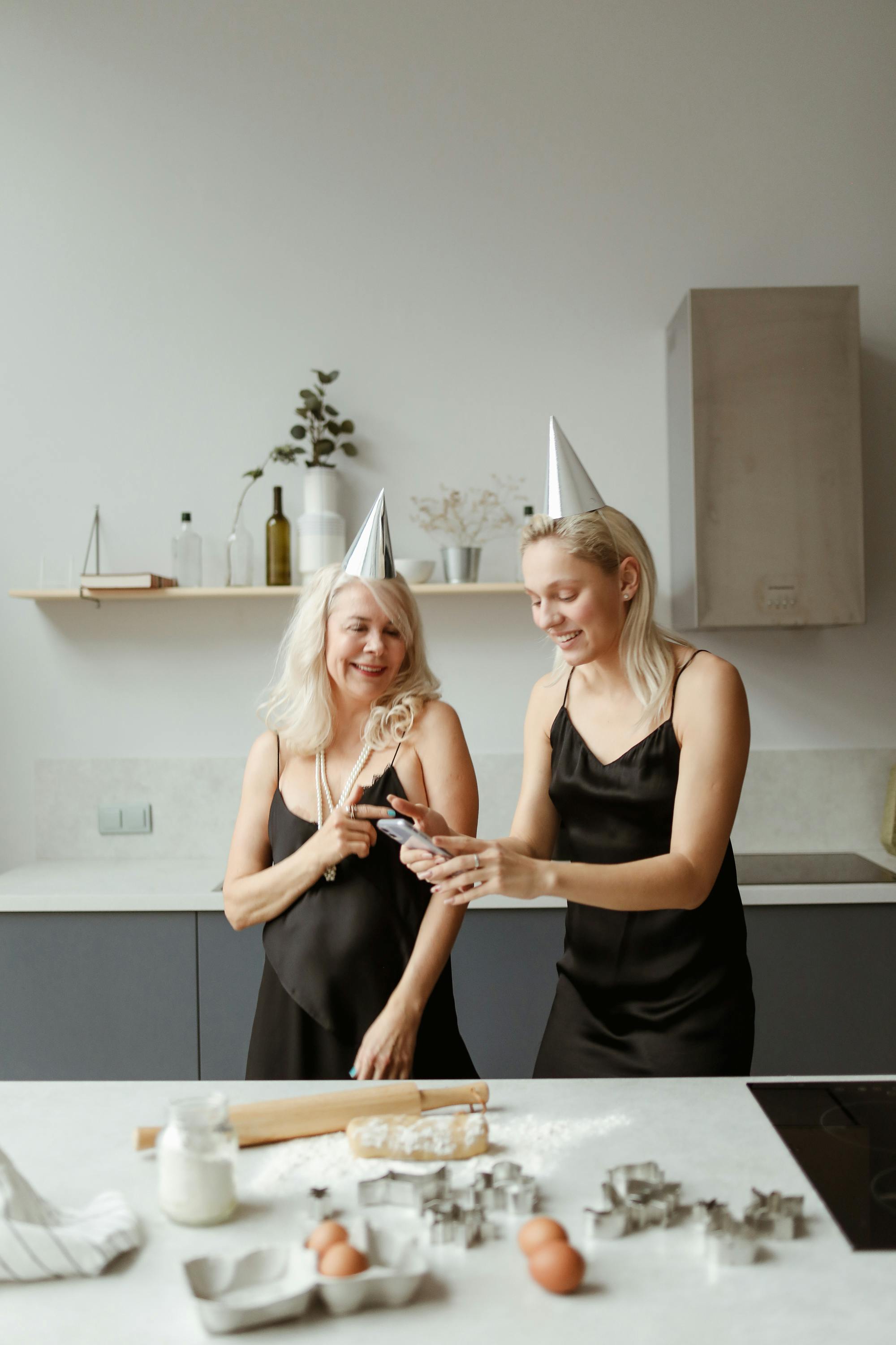 mother and daughter having fun while cooking