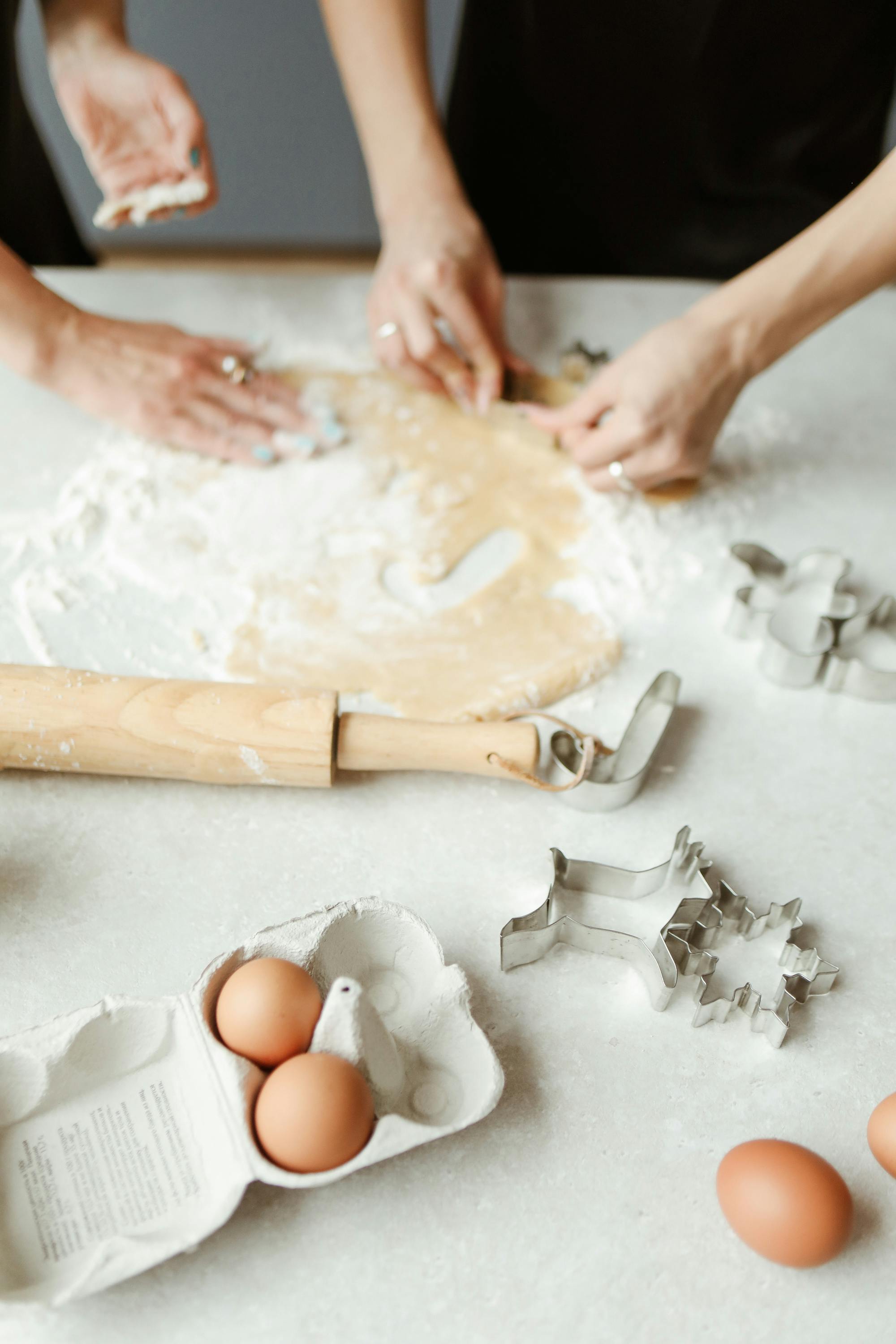 woman using a cookie cutter