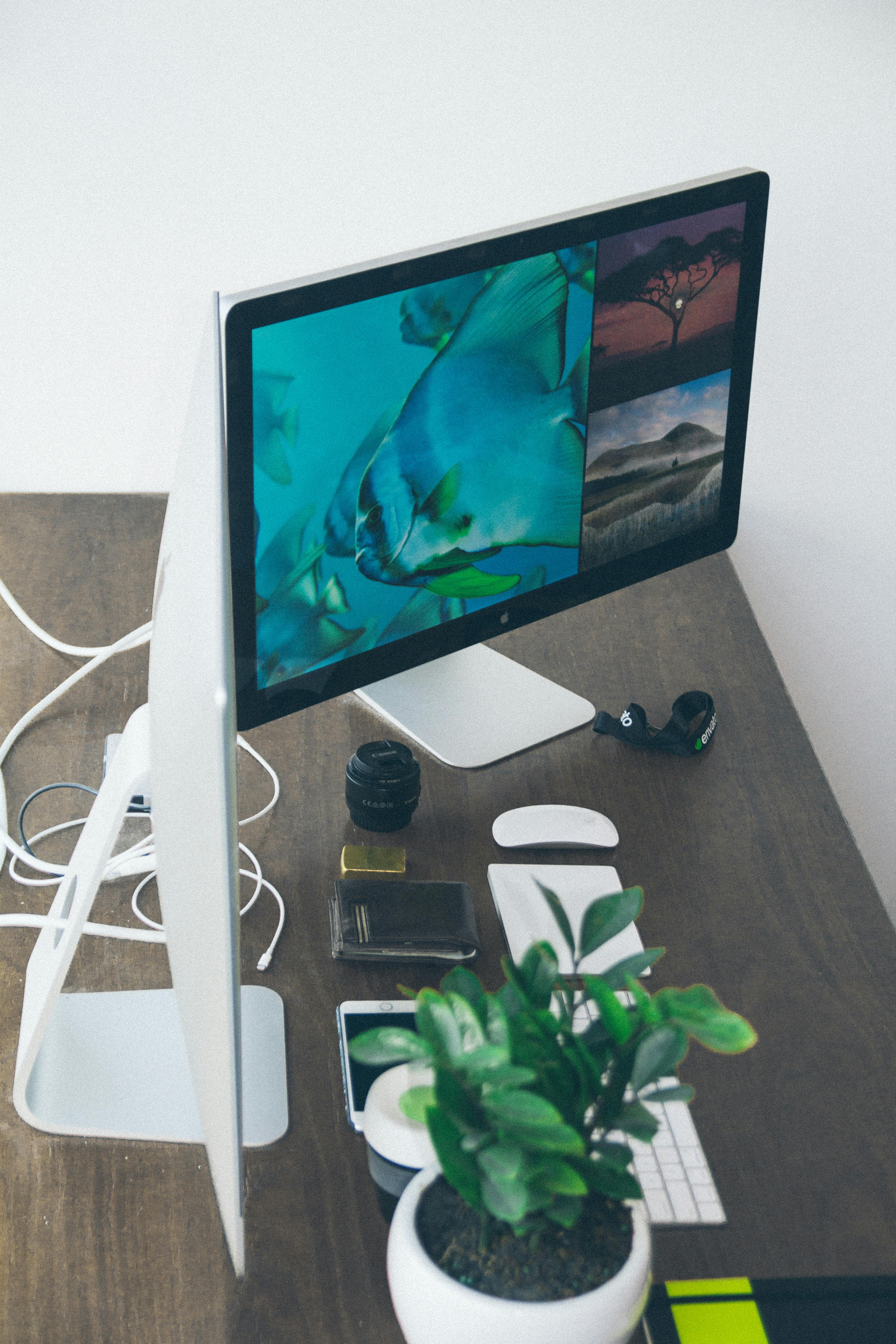 Imac On Desk Free Stock Photo