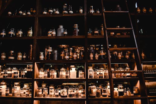 Pharmacy Shelves and Ladder