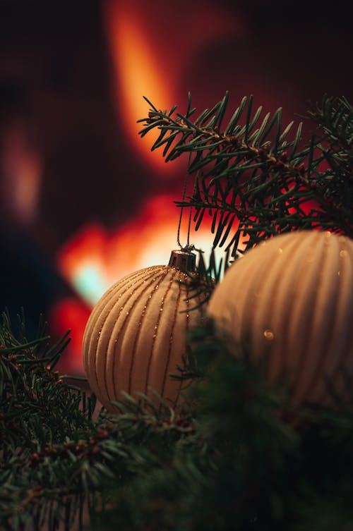 A Close-Up Shot of Christmas Balls