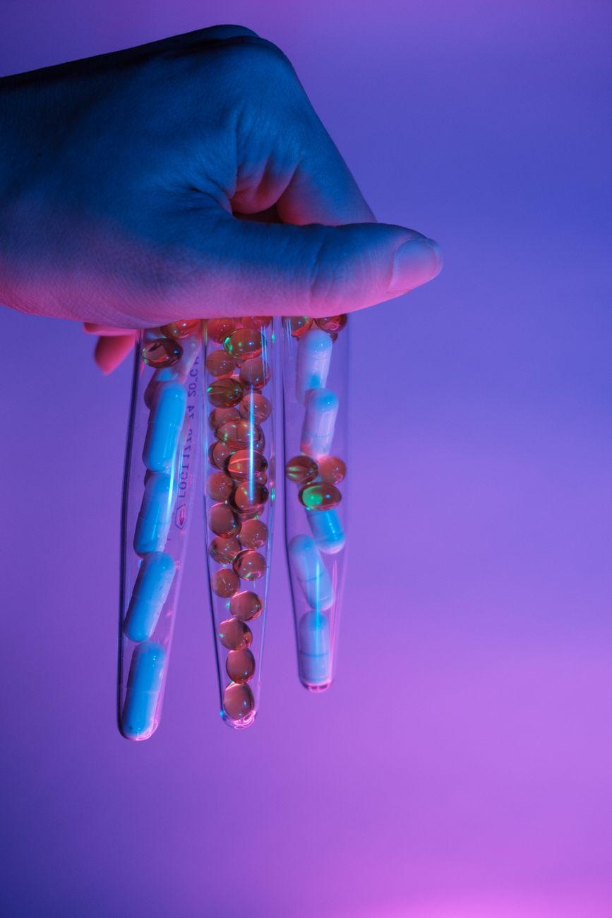 Laboratory tubes and capsules used to illustrate the mechanistic research on vitamin D signalling